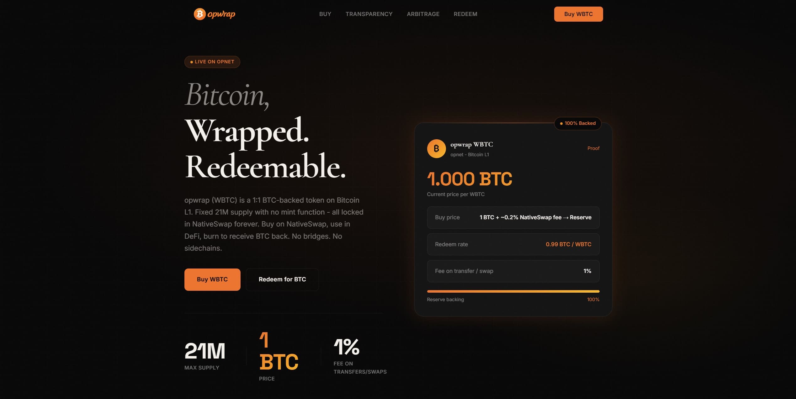 WBTC landing - Bitcoin L1