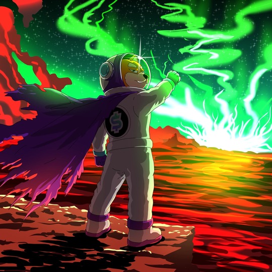 Caped hero on an alien world